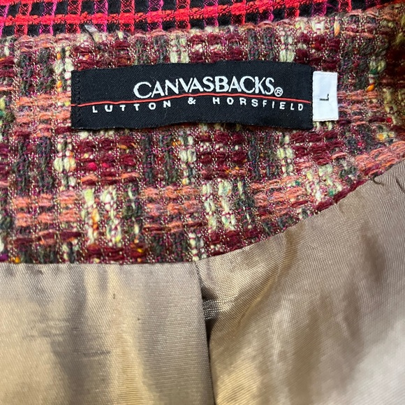 VTG 80’s Canvasbacks Patchwork Jacket Blazer L - Picture 8 of 8